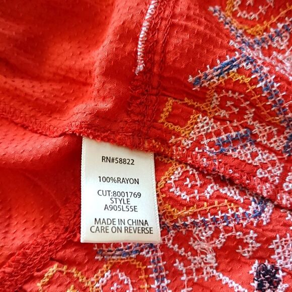 Max Studio orange Embroidered Notched Neck Tank Dress - Picture 14 of 14